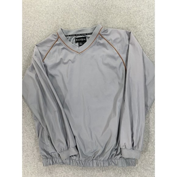 Footjoy Golf Windbreaker Pullover‎ Jacket (Men's Large) Gray/Orange - Picture 1 of 13